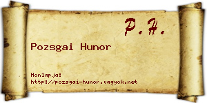 Pozsgai Hunor névjegykártya